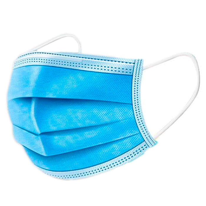 Blue 3 Ply Disposable Face Mask - 50 Pcs IN STOCK ($0.59 Per Piece)